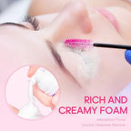 Buqikma Eyelash Extension Cleaning Kit with brush and foam dispenser