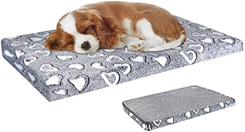VANKEAN dog crate mat mattress plush side up for winter warmth