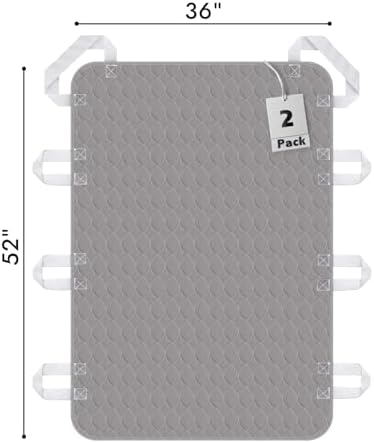 2 Pack Positioning Bed Pad with Handles, 8 Sturdy Handle Washable Bed Pads for Incontinence, Waterproof, Reusable Underpads for Elderly Hospital Home Care, Grey, 36â€Ã—52â€ - Image 4