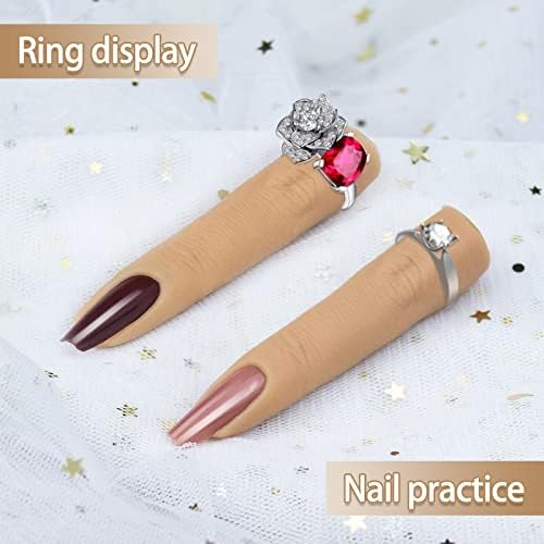 Close up of flexible silicone nail training finger texture