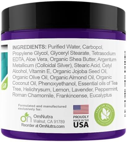 OmNutra Hiverz extra strength anti itch cream with colloidal silver for skin allergies.