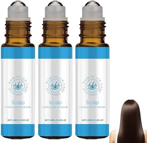 Close-up of the built-in rollerball applicator on the hair revival ampoule for scalp massage.
