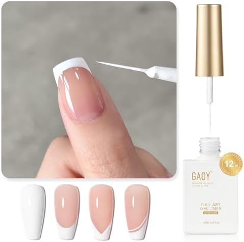 Gaoy White Swirl Gel Nail Polish Art Liner front view