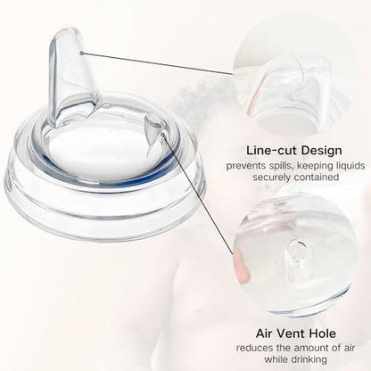Four pack arrangement of the flexible BPA free silicone transition spouts.