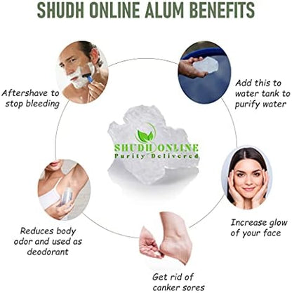Natural alum stone powder used as an antiseptic for shaving cuts