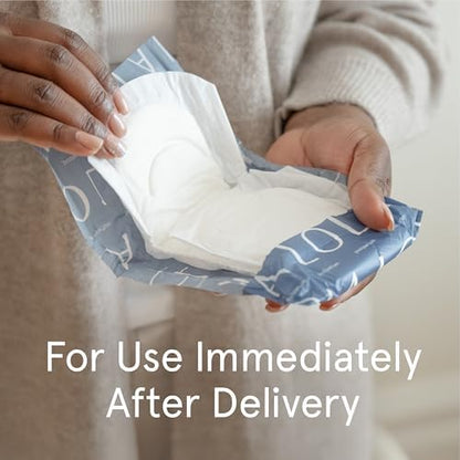 LOLA postpartum pads with wings showing max absorbency core.