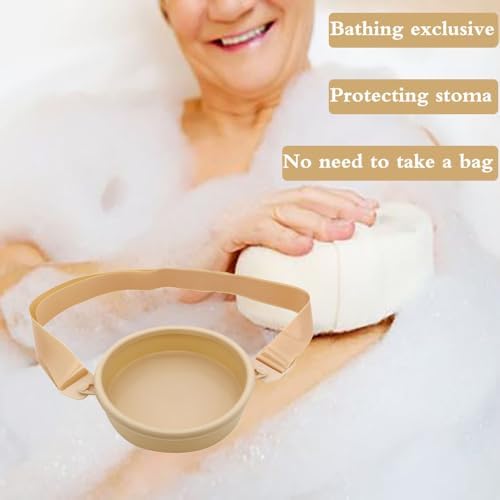 Close up view of the durable plastic snap lock mechanism on the Shanzhinan ostomy shower guard.