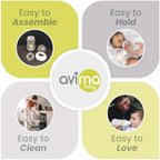 Avima Baby silicone wide neck bottles replacement set pack of six retail look