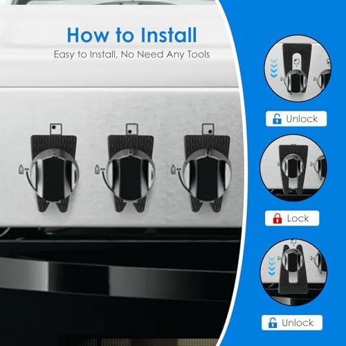 Black child proof gas stove knob protector pack