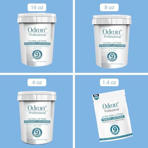 Authentic imported Odeon professional 9 level hair bleach container emphasizing the premium USA formulation.