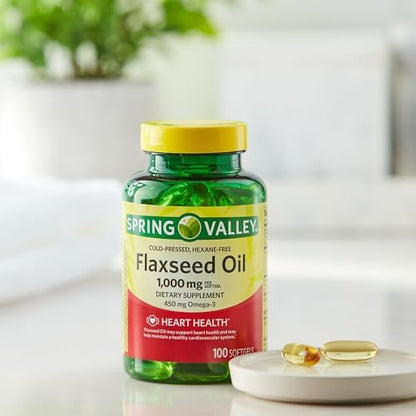 Authentic USA imported flaxseed oil omega supplement close up