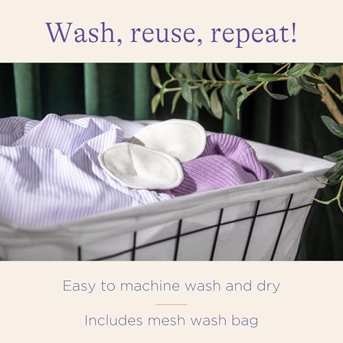 Lansinoh washable breast pads stacked to show contour