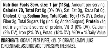 Top view of Happy Baby Stage 1 pear baby food jar lid