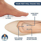 Six piece set of reusable peel and stick foot arch cushions for men and women