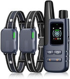Jugbow remote dog training collar with deep blue adjustable straps side view