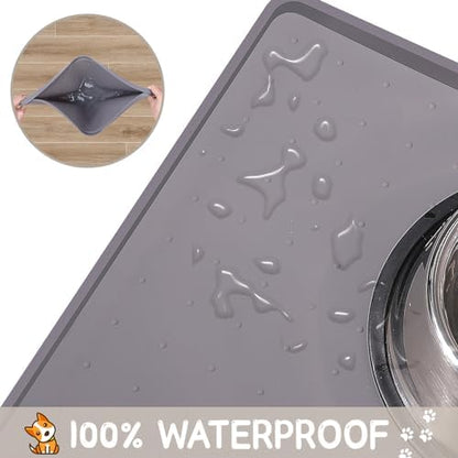 MateeyLife Anti-Slip Pet Placemat Rolled Up For Travel