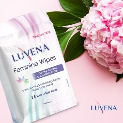 Hypoallergenic vaginal wipes with aloe vera and tea tree oil for sensitive skin.