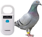 Close up of blue button on Yanzeo AR180 pet chip reader
