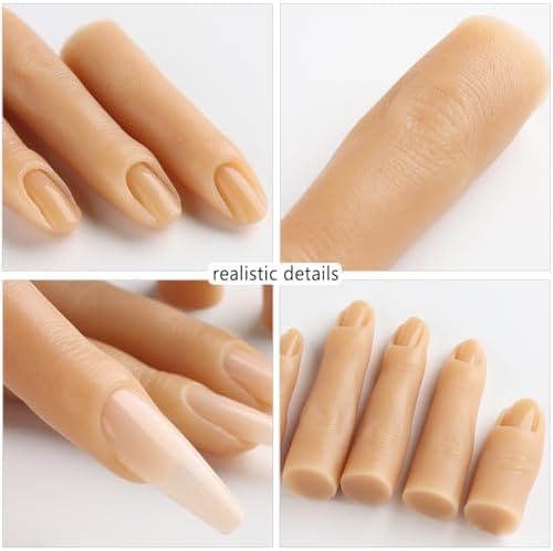 Set of 5 silicone training fingers for manicure practice
