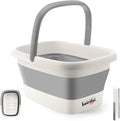 Beinilai collapsible foot bath basin front view grey folding foot soak tub