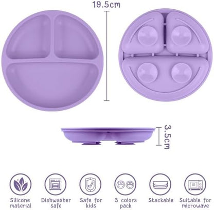 Vicloon toddler suction dish divided section view