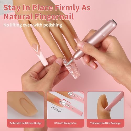 Top view of realistic silicone nail training hand model