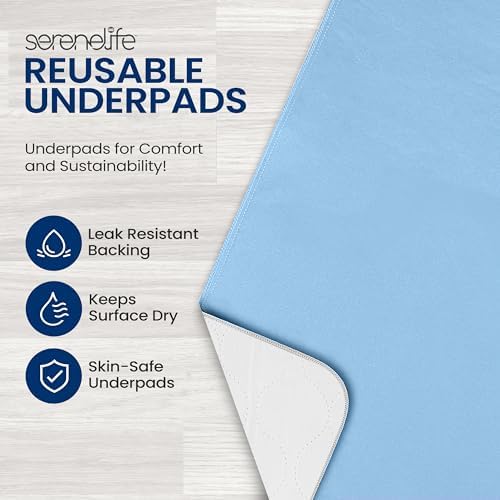 Folded SereneLife 4-pack underpads showing storage design
