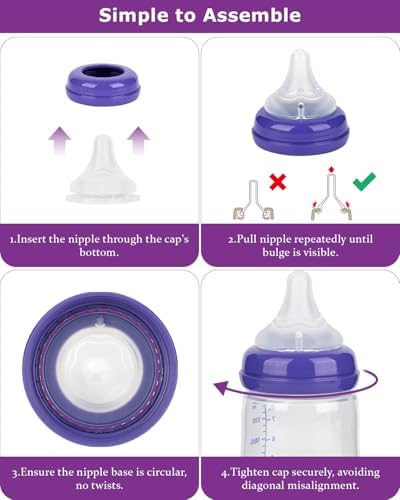 Sterilization view of the BPA-free one hundred percent silicone replacement nipples.