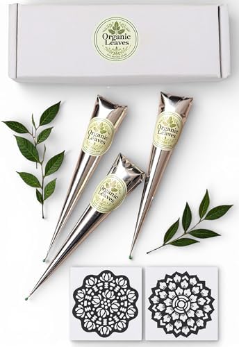 Pre filled ready to use mehndi cones with precision tips for temporary body art