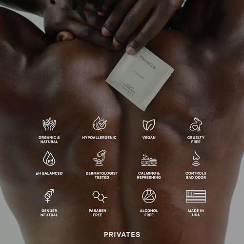 PRIVATES intimate wipes being used for post-workout freshness and odor control