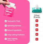 Individually wrapped FOMIN Patchouli Blossom wipes for portable freshness