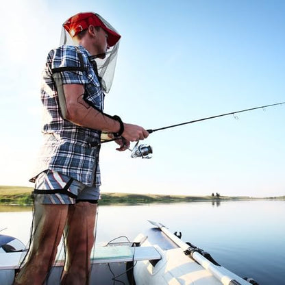 Person wearing Yoojahow mosquito netting gear while camping