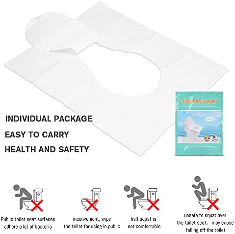 Biodegradable toilet seat cover sheet dissolving in water showing flushable material.