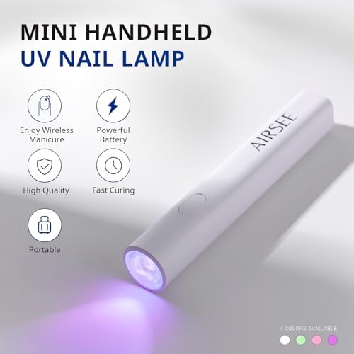 AIRSEE cordless gel nail dryer showing the concentrated dual timer buttons