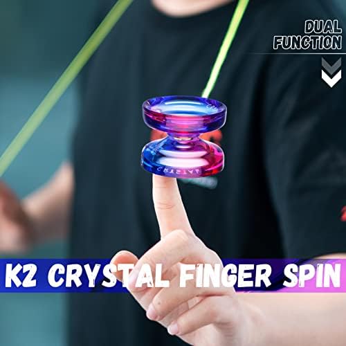 MAGICYOYO K2 Crystal plastic trick yoyo displaying the interchangeable bearings.