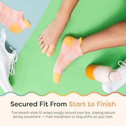 ZenToes toe protectors showing different sizes included in the six pack