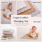 Top down view of 16 by 30 inch Ava + Oliver baby mat