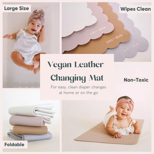 Top down view of 16 by 30 inch Ava + Oliver baby mat