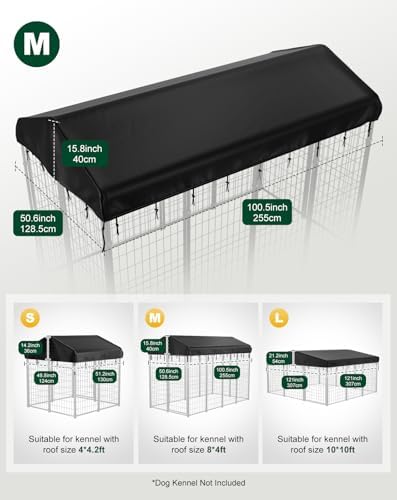 Durable waterproof fabric pet crate topper replacement for medium outdoor animal kennels