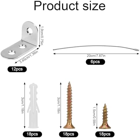 Lasuroa child safety wall anchor kit with screws and expansion tubes laid out