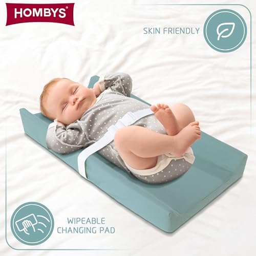 Close up of Hombys waterproof wipeable diaper changing pad texture