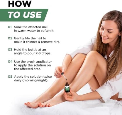 Foot Cure restorative treatment showing liquid consistency for fungal nail repair