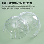 Transparent dwarf hamster activity ball placed on a flat floor ready for exercise