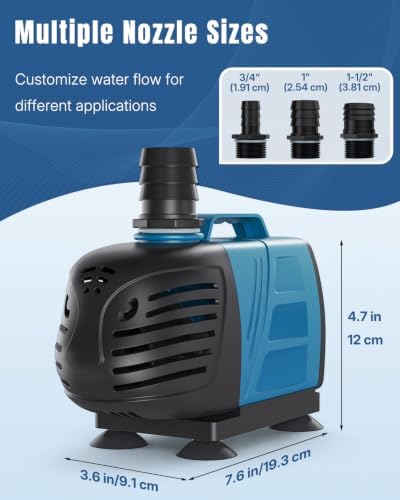 Uniclife pond pump base with four strong suction cups for stable quiet operation