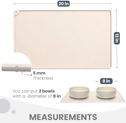 WePet dog and cat food mat showing waterproof surface