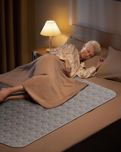 Two pack Brosive grey bed pads stacked