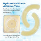 Skin friendly elastic adhesive strips for ileostomy supplies