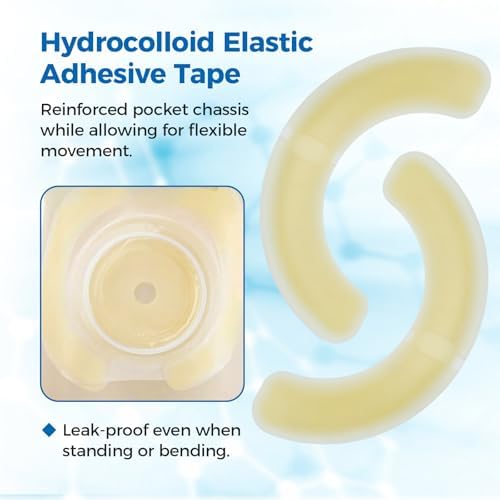 Skin friendly elastic adhesive strips for ileostomy supplies