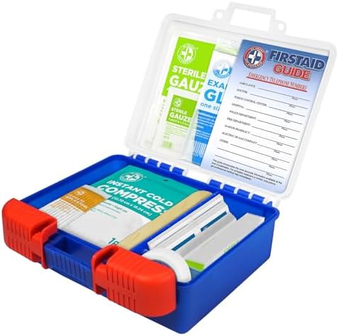 Open Be Smart Get Prepared first aid kit showing organized interior compartments