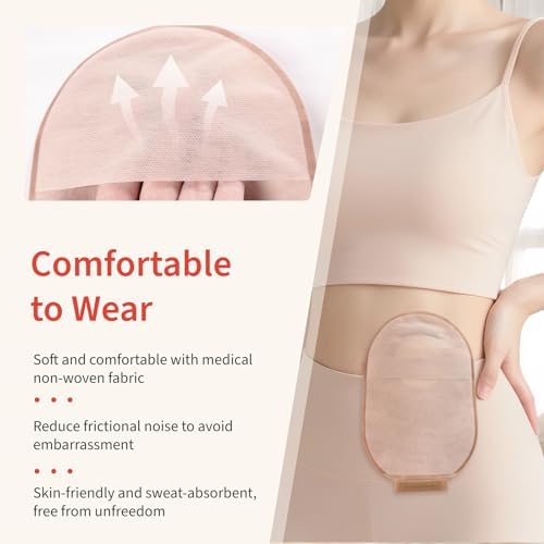 DERAYMI skin friendly hydrocolloid ostomy supplies package contents displaying the non woven fabric backing side